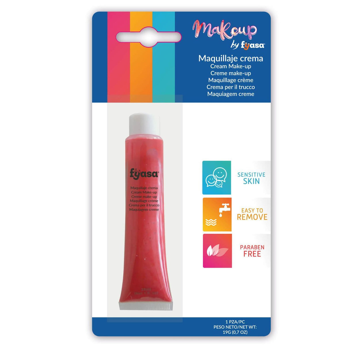 EURO CARNAVALES Tube de Maquillage crème à l'Eau - Rouge