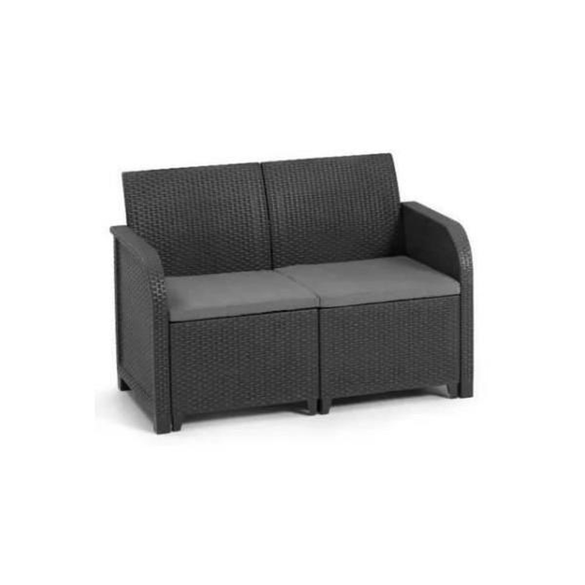 Voir la diapositive 3 : ALLIBERT by KETER Salon de jardin en résine – Allibert by KETER - 4 personnes – SAN REMO – Gris graphite