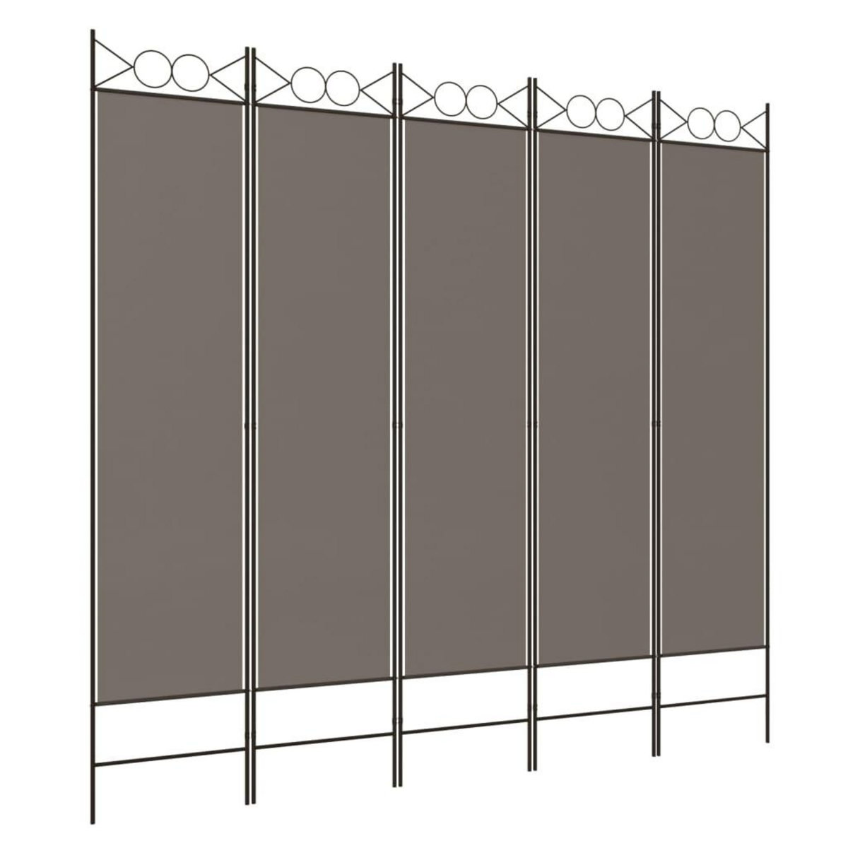 VIDAXL Cloison de separation 5 panneaux Anthracite 200x220 cm Tissu