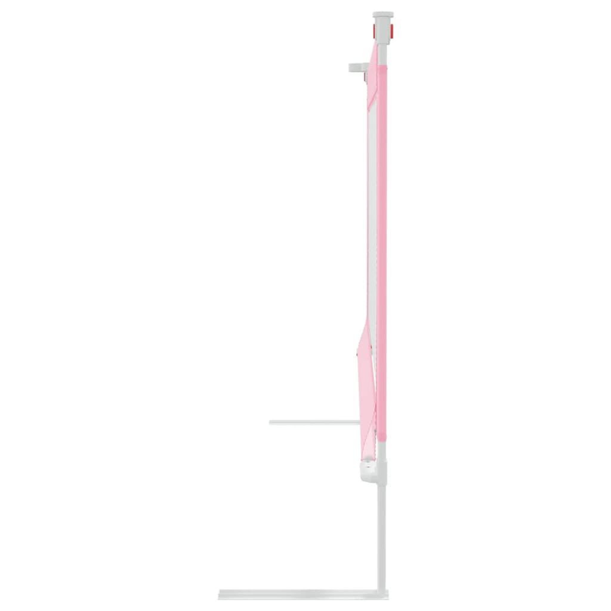 Voir la diapositive 5 : VIDAXL Barriere de securite de lit d'enfant Rose 120x25 cm Tissu