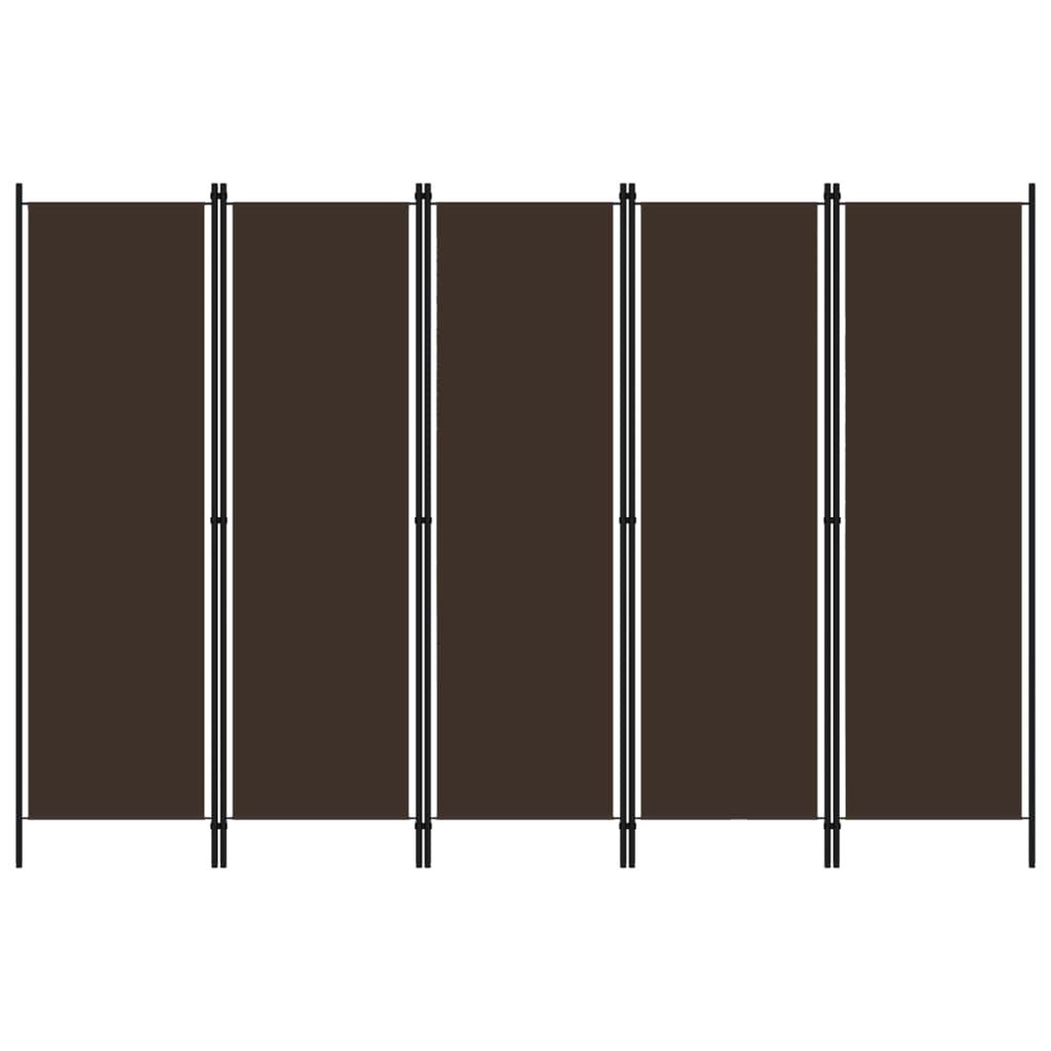Voir la diapositive 1 : VIDAXL Cloison de separation 5 panneaux Marron 250x180 cm