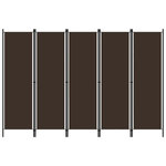 VIDAXL Cloison de separation 5 panneaux Marron 250x180 cm