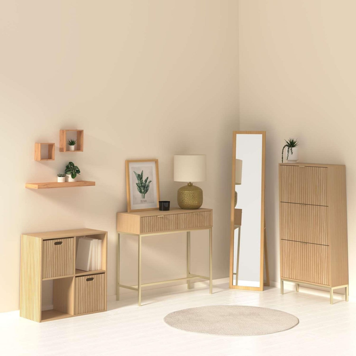 FIVE Console 2 tiroirs en bois TASSO - Marron