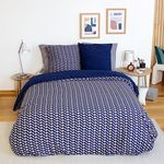 Home collection Parure de couette 3 pcs 100% microfibre, loss. Coloris disponibles : Bleu