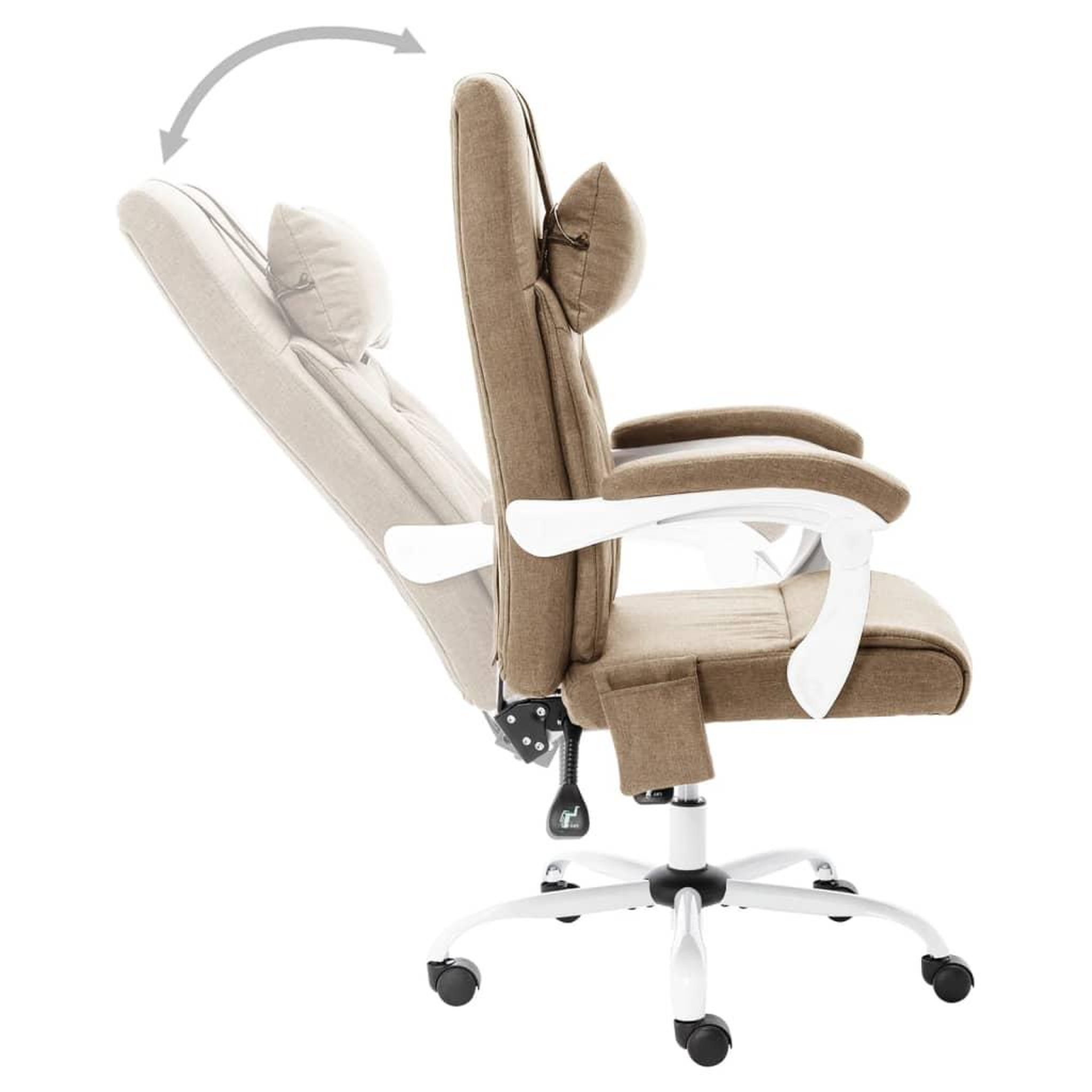 Voir la diapositive 5 : VIDAXL Chaise de bureau de massage Taupe Tissu