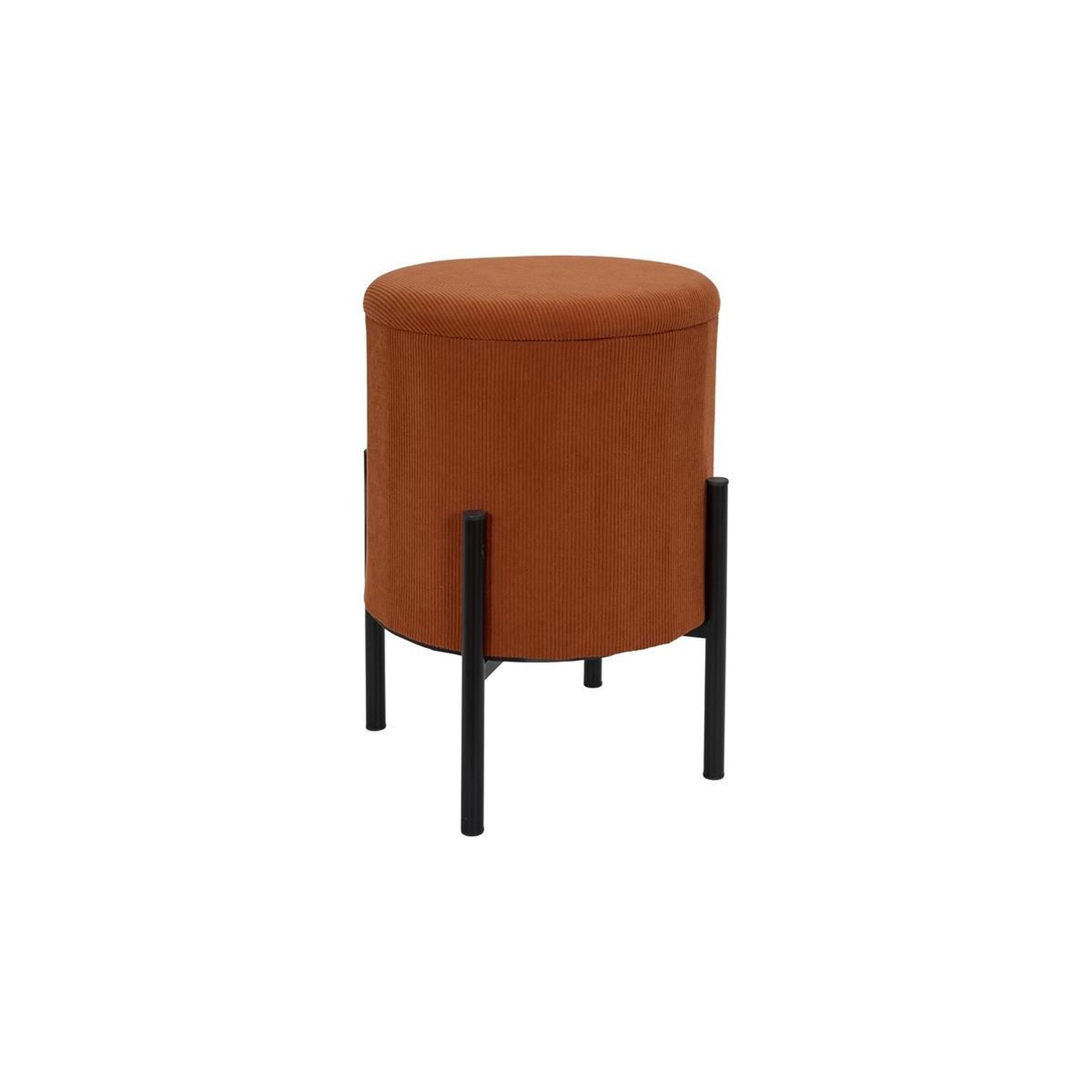 The Home Deco Factory Pouf de Rangement Côtelé  Jules  41cm Terracotta