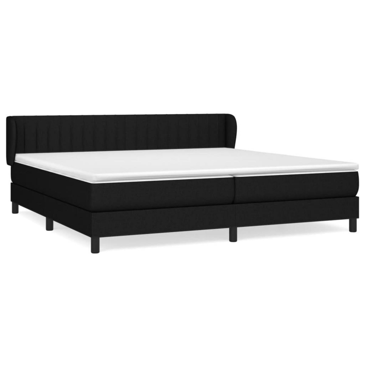 VIDAXL Sommier a lattes de lit avec matelas Noir 200x200 cm Tissu