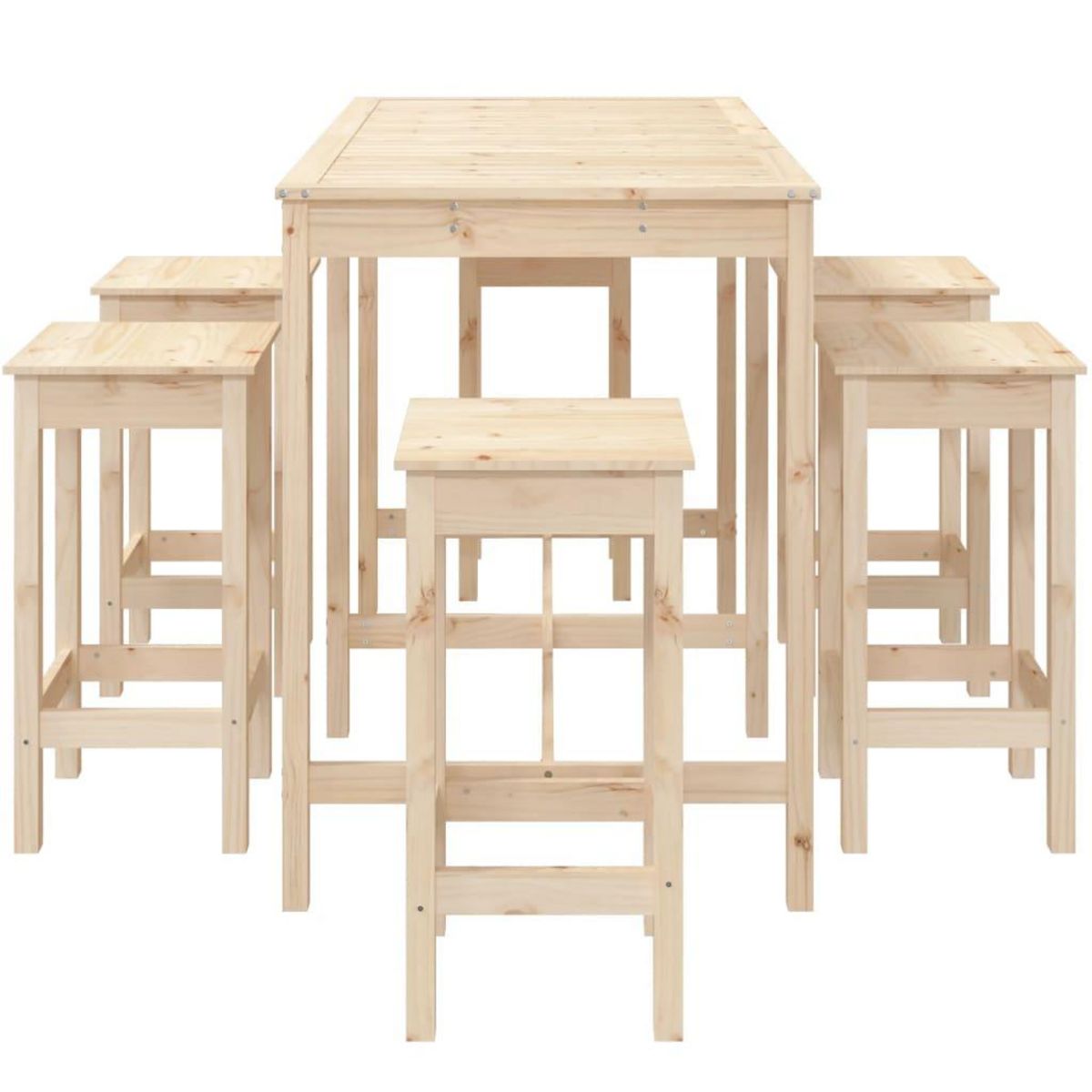 VIDAXL Ensemble de bar de jardin 7 pcs Bois de pin massif