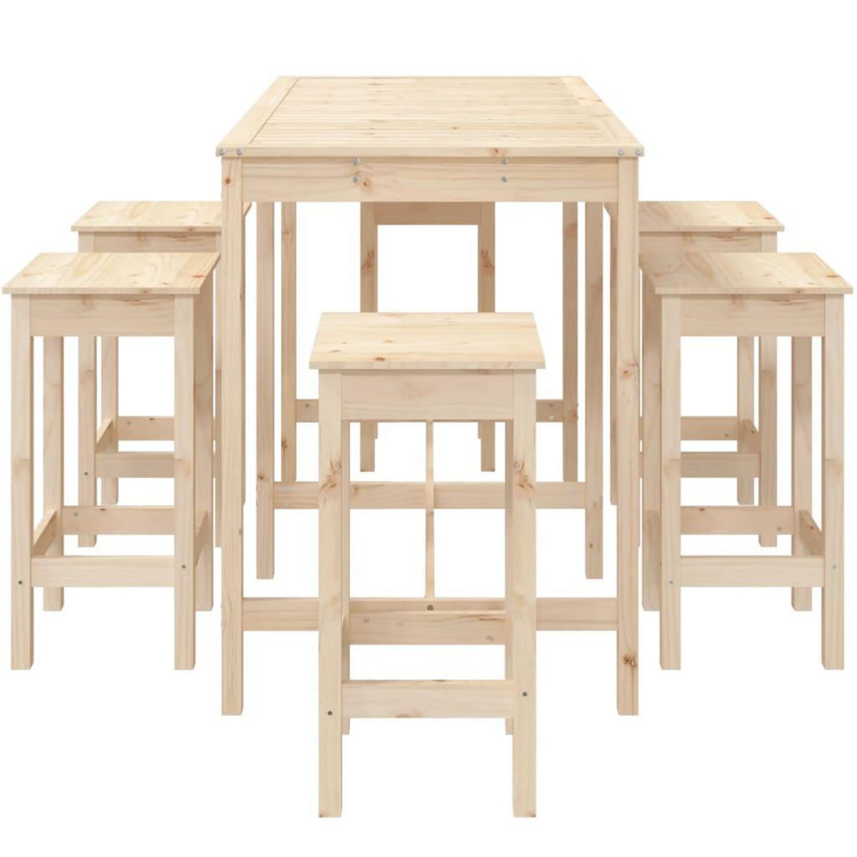 VIDAXL Ensemble de bar de jardin 7 pcs Bois de pin massif