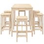 Voir la diapositive 5 : VIDAXL Ensemble de bar de jardin 7 pcs Bois de pin massif