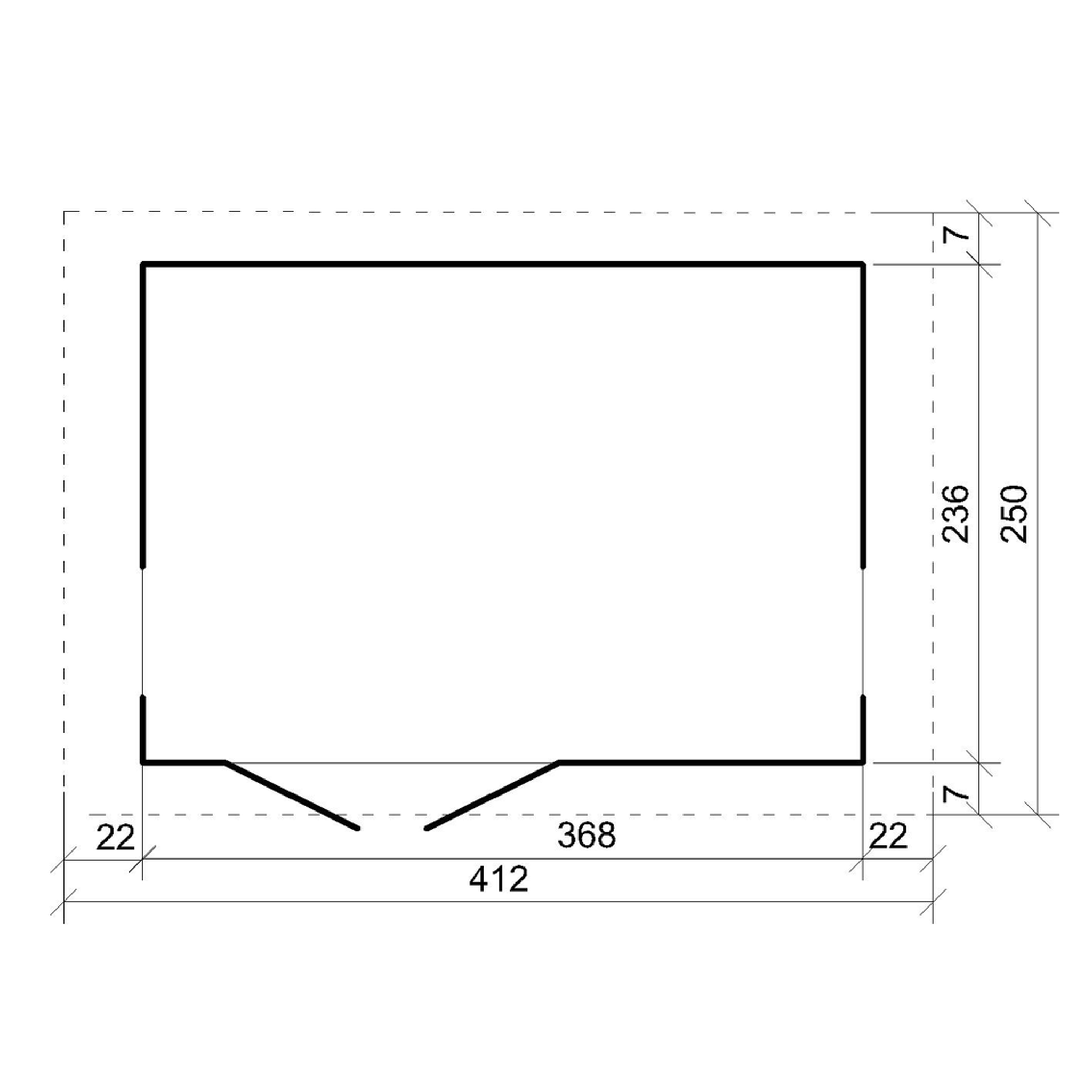 Voir la diapositive 5 : TIMBELA Abri de Jardin Qualité Premium 8,68 m² H252x250x412cm Avec un sol et des bardeaux bitumineux M914A