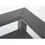 Table basse carrée en bois massif 1 tiroir plateau verre L75cm CASSIS