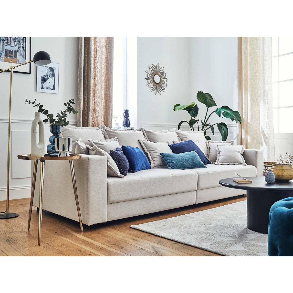 LISA DESIGN Lys - canapé droit 4 places - en tissu