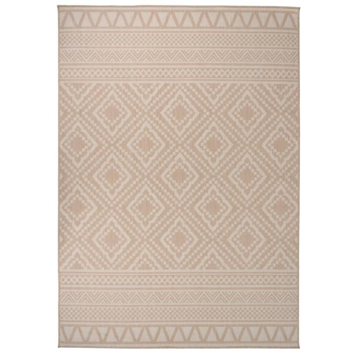 VIDAXL Tapis a tissage plat d'exterieur 140x200 cm Rayures brunes