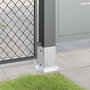 Voir la diapositive 3 : VIDAXL Bases de poteau carrees 4 pcs argent 91x91 mm acier galvanise