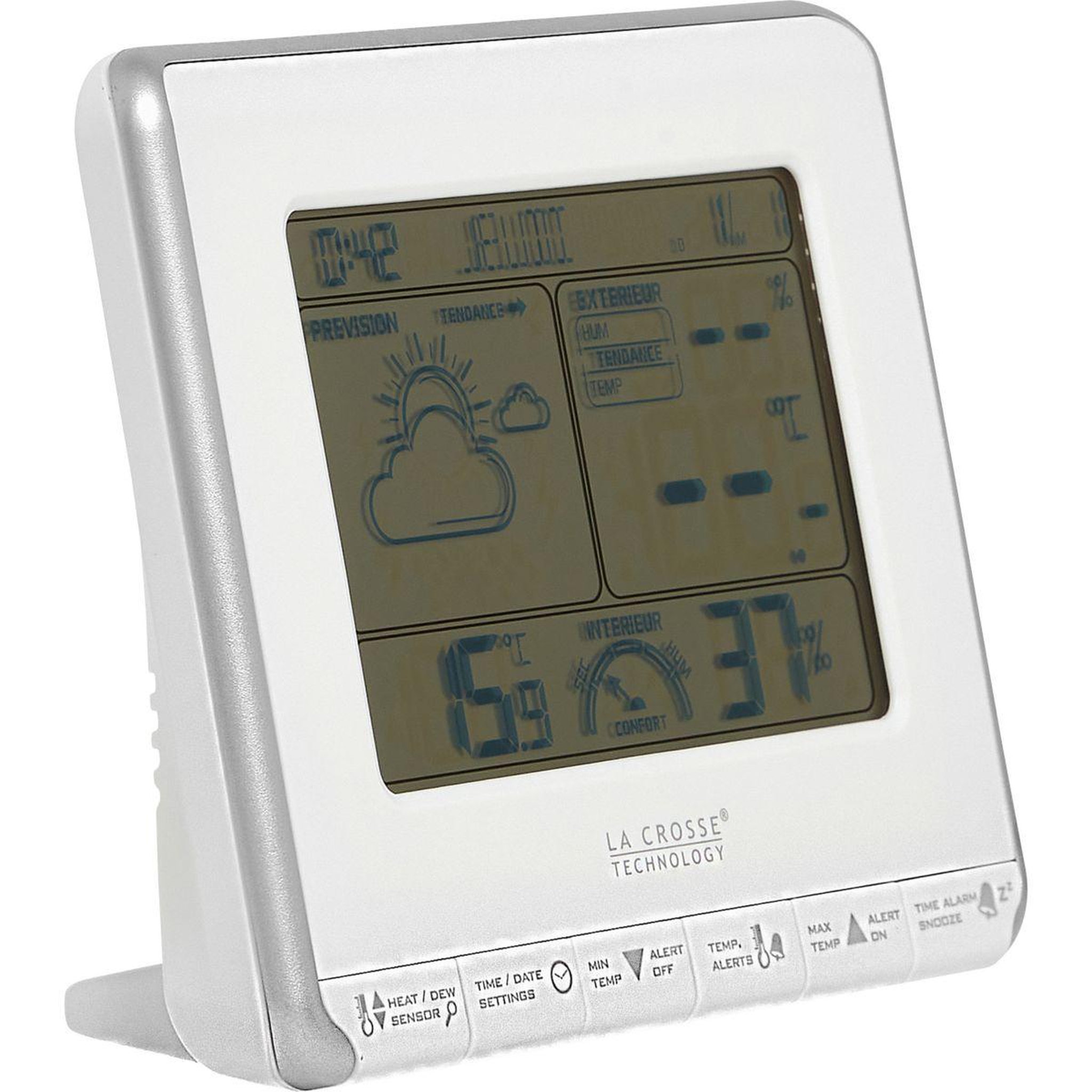 Voir la diapositive 2 : La crosse technology Station météo ws6818 blanc/argent