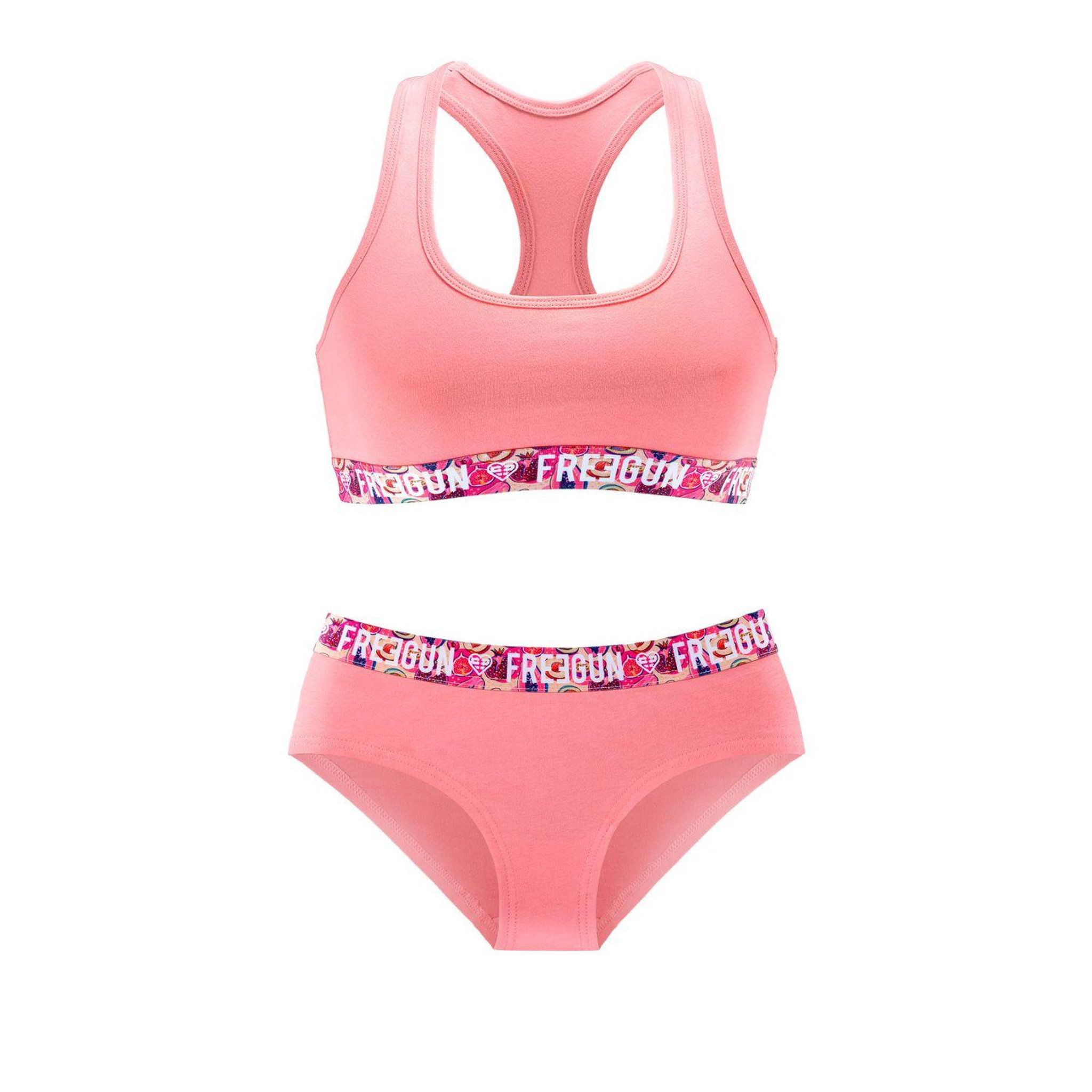 Voir la diapositive 1 : FREEGUN Ensemble brassière et culotte fille Passion