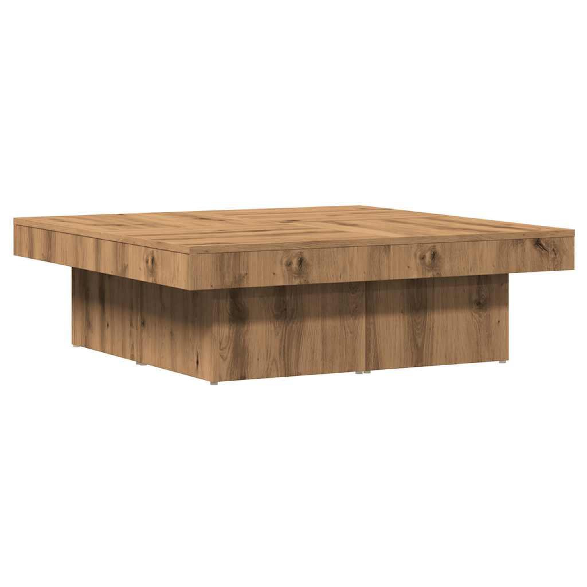 Voir la diapositive 2 : VIDAXL Table basse chene artisanal 90x90x28 cm bois d'ingenierie
