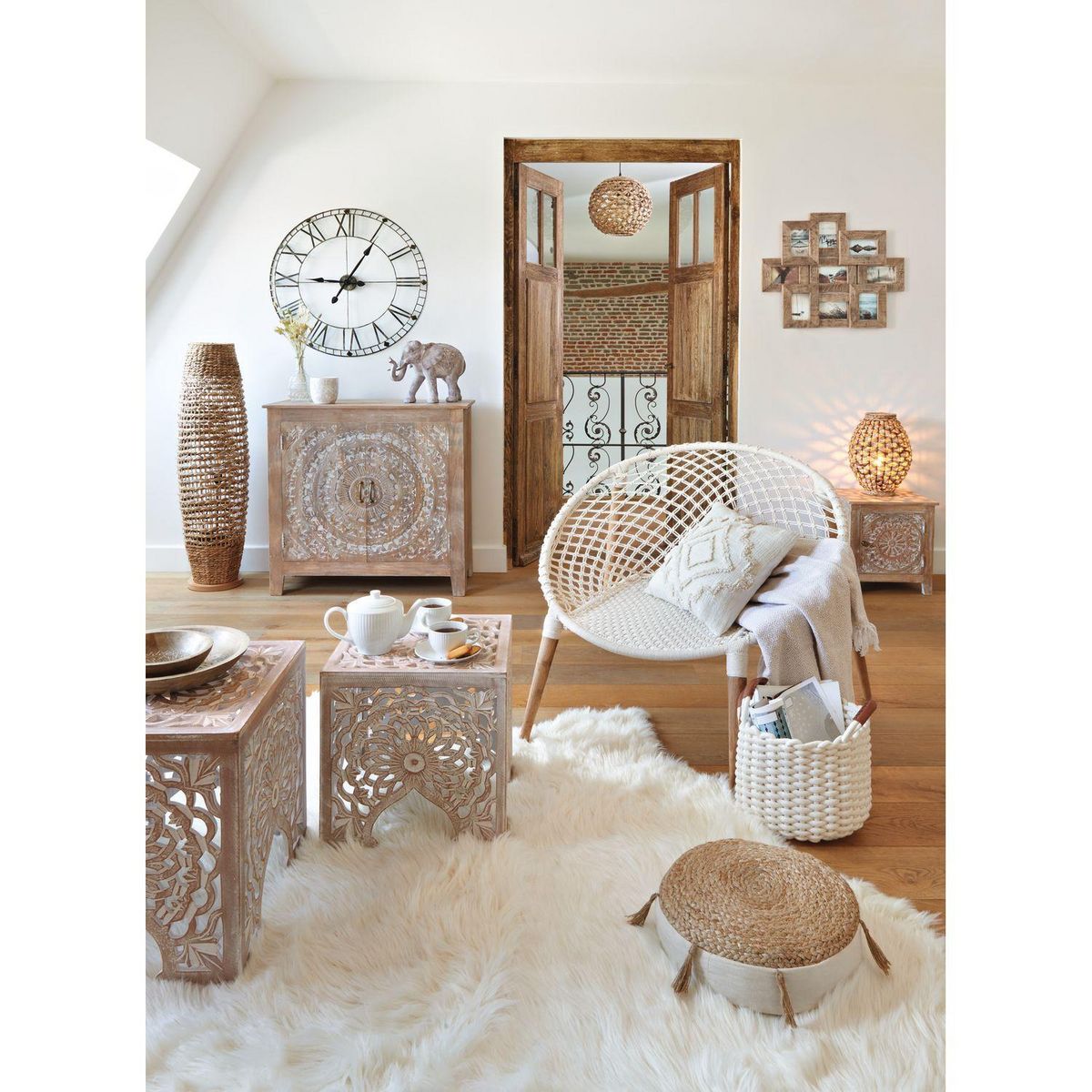 ATMOSPHERA Buffet en manguier 2 portes SHIREL - Marron