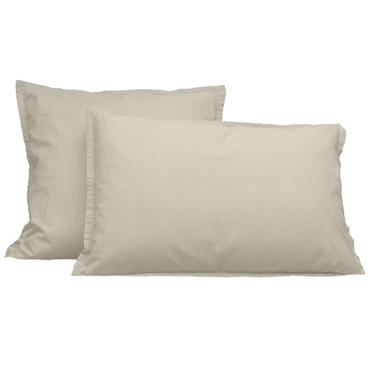 Sensei Maison Lot de 2 taies d'oreiller en flanelle de coton KLAPPEN