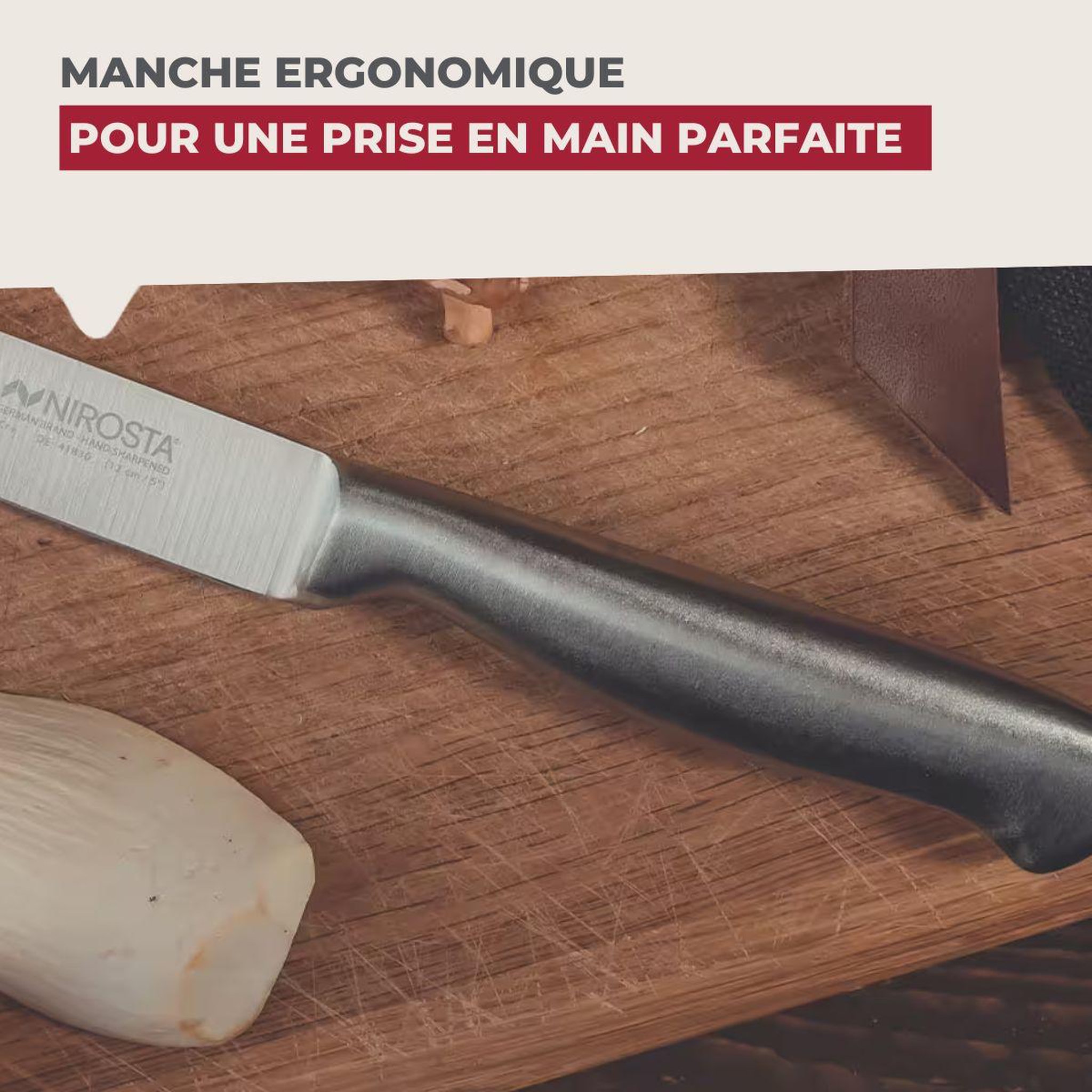 Voir la diapositive 5 : NIROSTA Set de 4 couteaux de cuisine universels 24 cm en inox nirosta star