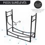 Voir la diapositive 6 : OUTSUNNY Serviteur de cheminée - porte bûches - range bûches multi accessoires étagère bûche et petit bois métal noir