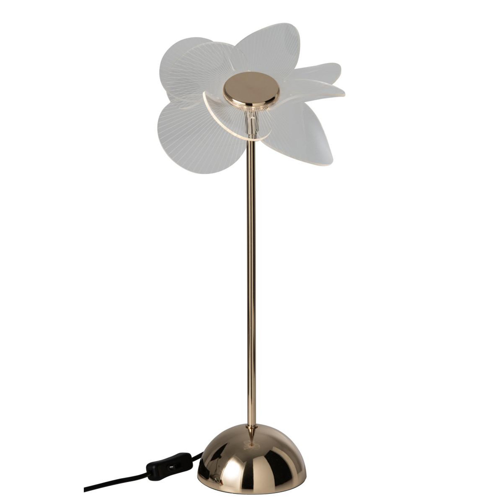 Voir la diapositive 3 : J-LINE Lampe à poser design à led  fleur  50cm doré