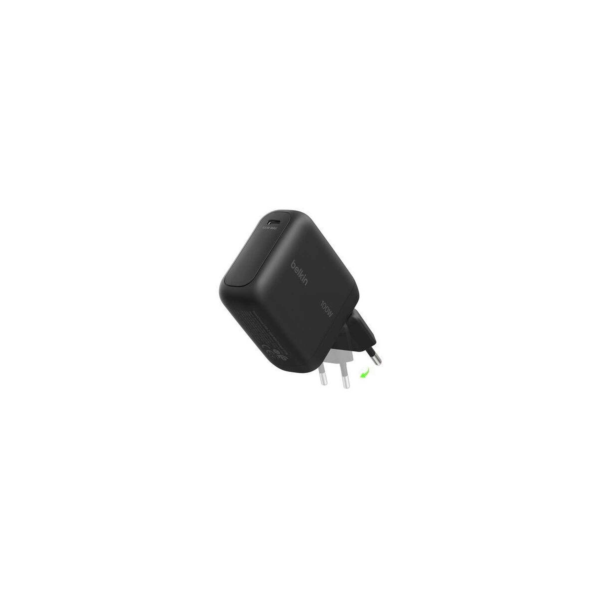 Belkin Chargeur ordinateur portable 100w gan usb-c repliable noir