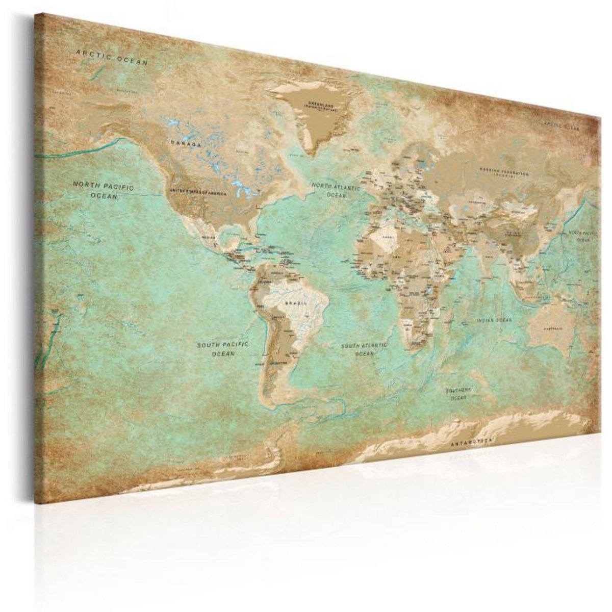 Paris Prix Tableau Imprimé  World Map : Celadon Journey