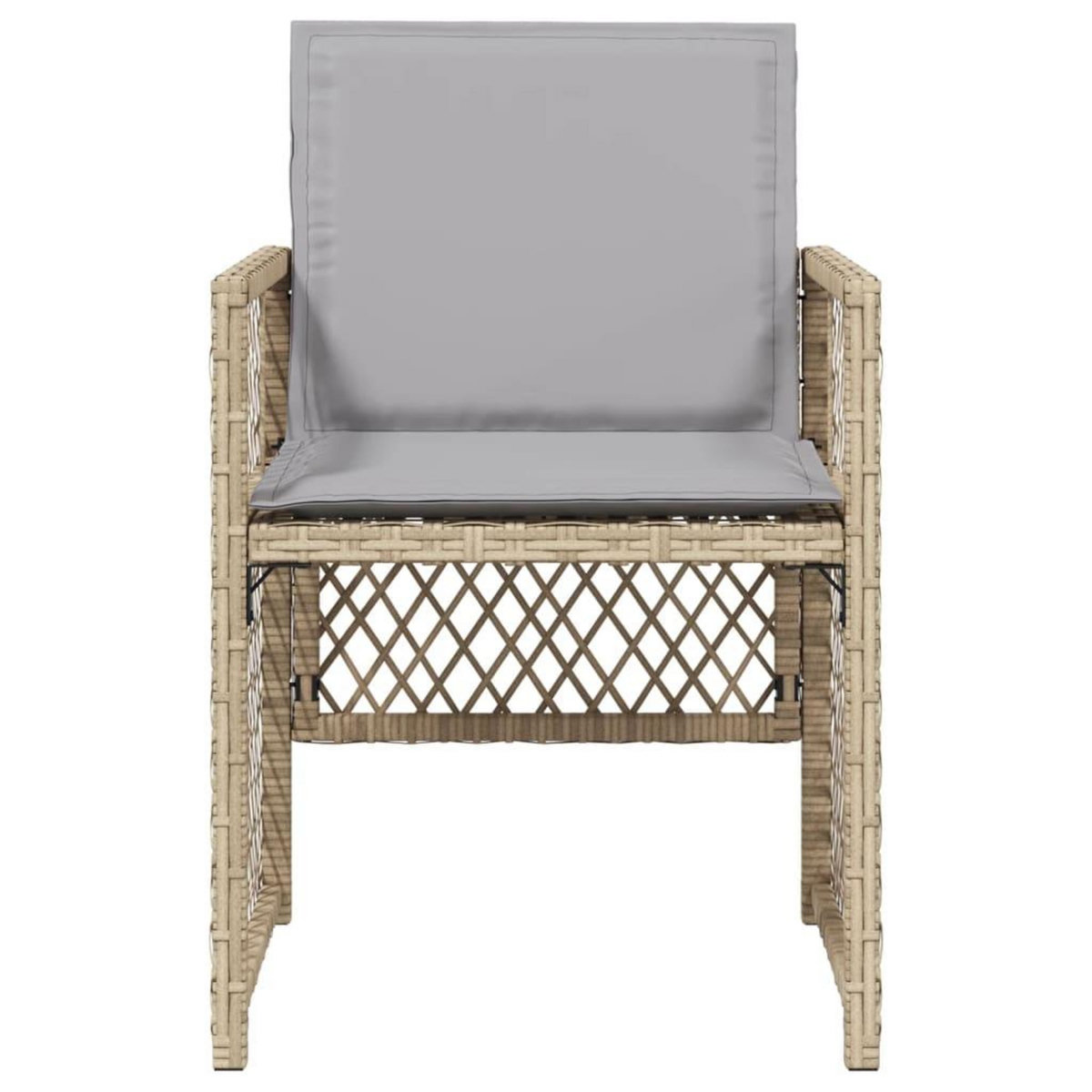 VIDAXL Chaises de jardin avec coussins lot de 4 melange beige