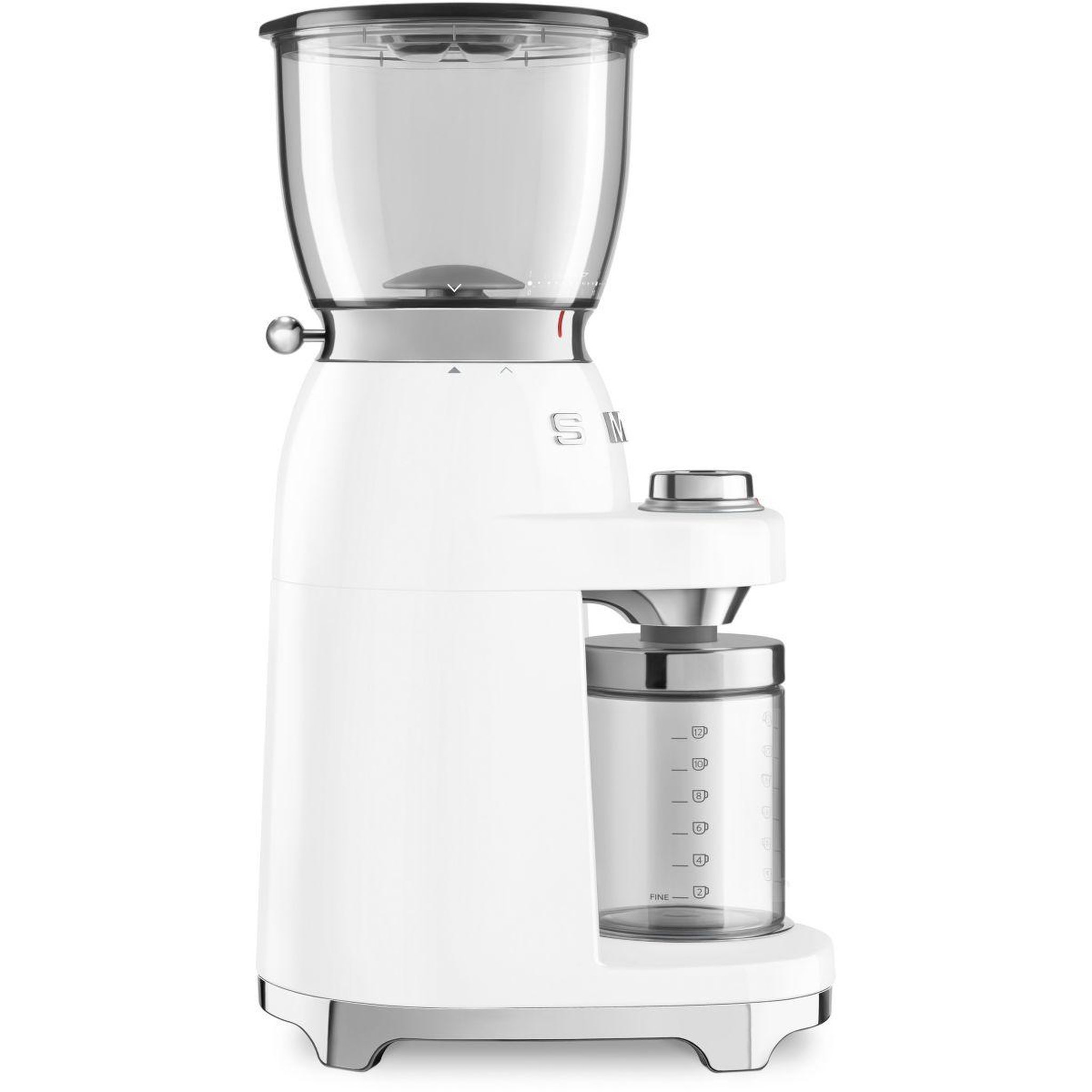 Voir la diapositive 3 : SMEG Moulin à café CGF01WHEU Blanc