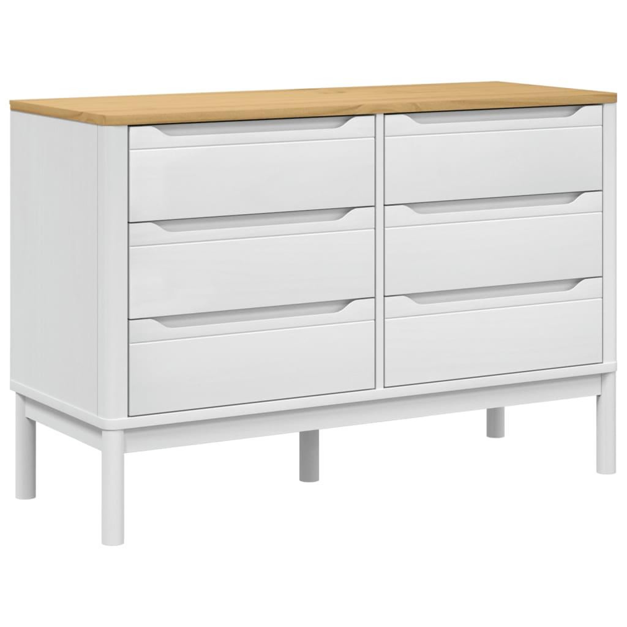 Voir la diapositive 2 : VIDAXL Commode FLORO blanc bois de pin massif