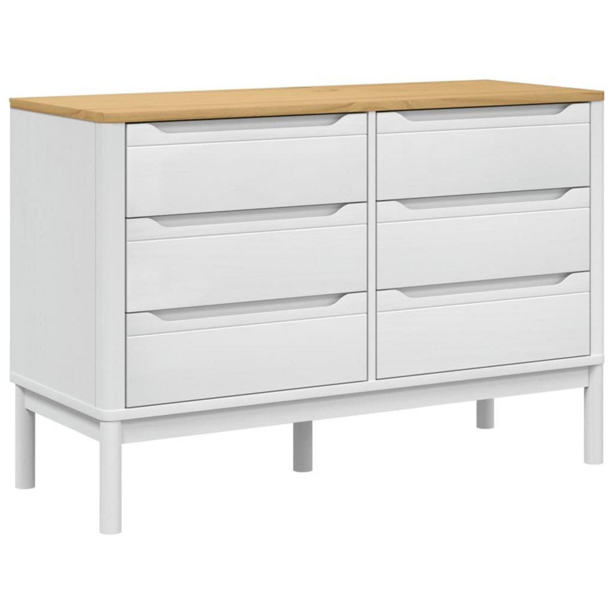VIDAXL Commode FLORO blanc bois de pin massif