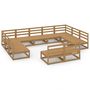 Voir la diapositive 2 : VIDAXL Salon de jardin 11 pcs bois de pin massif