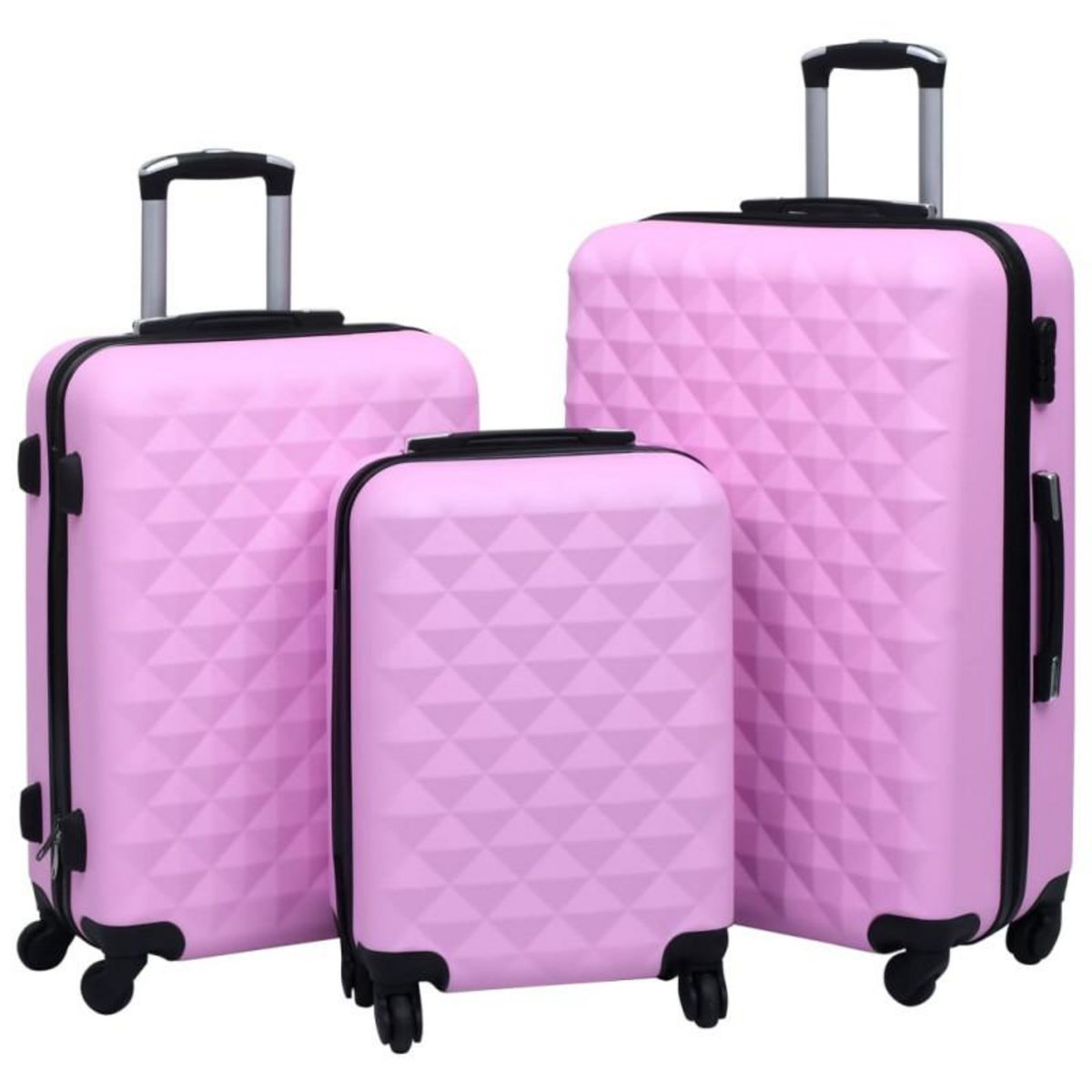 VIDAXL Ensemble de valises rigides 3 pcs Rose ABS