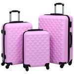 VIDAXL Ensemble de valises rigides 3 pcs Rose ABS