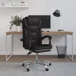 VIDAXL Fauteuil inclinable de bureau Noir Similicuir