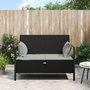 Voir la diapositive 1 : VIDAXL Banc de Jardin a 2 Places avec Coussins Noir Resine Tressee