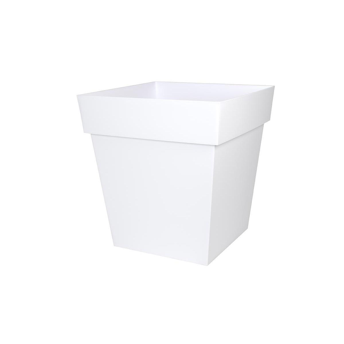 Eda Pot de fleur carré Toscane 49,5 x H.52,5 cm - Blanc - Eda