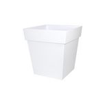 Eda Pot de fleur carré Toscane 49,5 x H.52,5 cm - Blanc - Eda