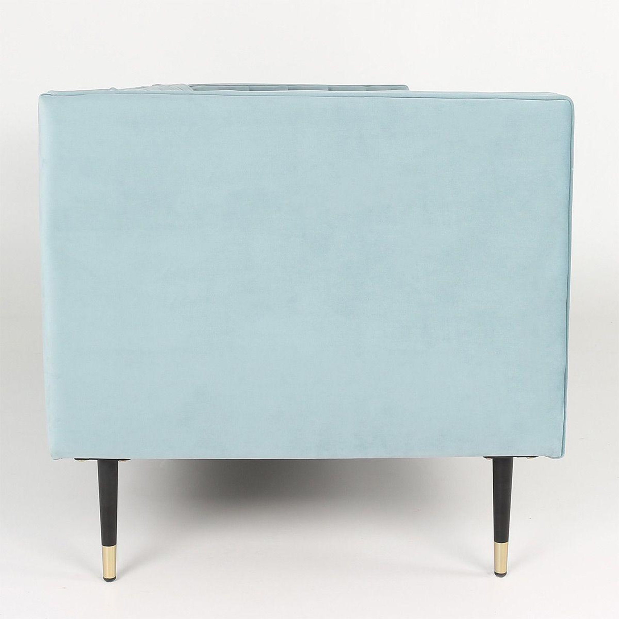 Voir la diapositive 3 : Paris Prix Fauteuil design en velours  goya  76cm bleu