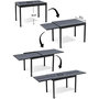 Voir la diapositive 2 : Habitat et Jardin Table extensible et chaises de jardin en aluminium  Lagos  - 200/320 x 105 x 76 cm - 12 chaises - Gris clair