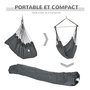 Voir la diapositive 4 : OUTSUNNY Chaise suspendue fauteuil suspendu chaise de détente coussins assise dossier coton polyester anthracite