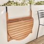 Voir la diapositive 3 : SWEEEK Table d'appoint en bois pour balcon. semi-arrondie. rabattable. hauteur ajustable