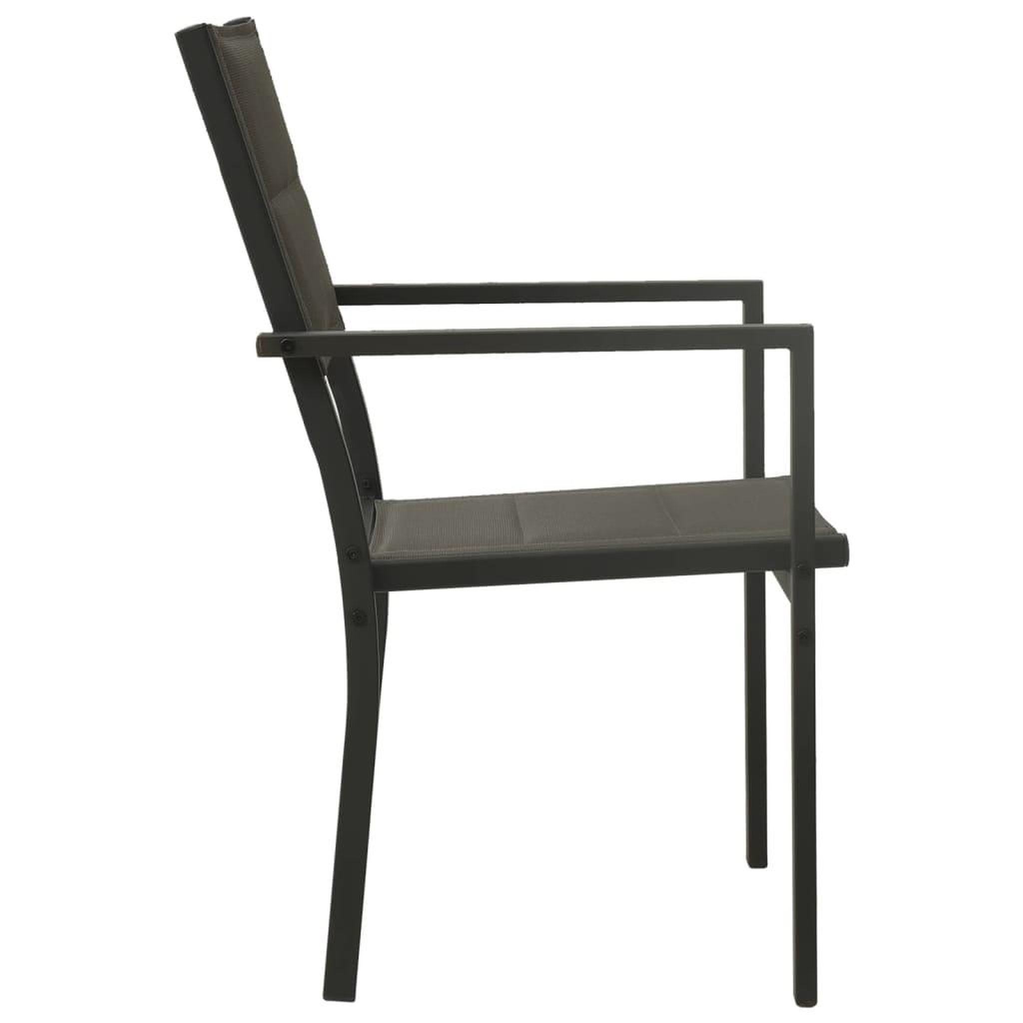 Voir la diapositive 4 : VIDAXL Chaises de jardin lot de 2 Textilene acier Gris et anthracite
