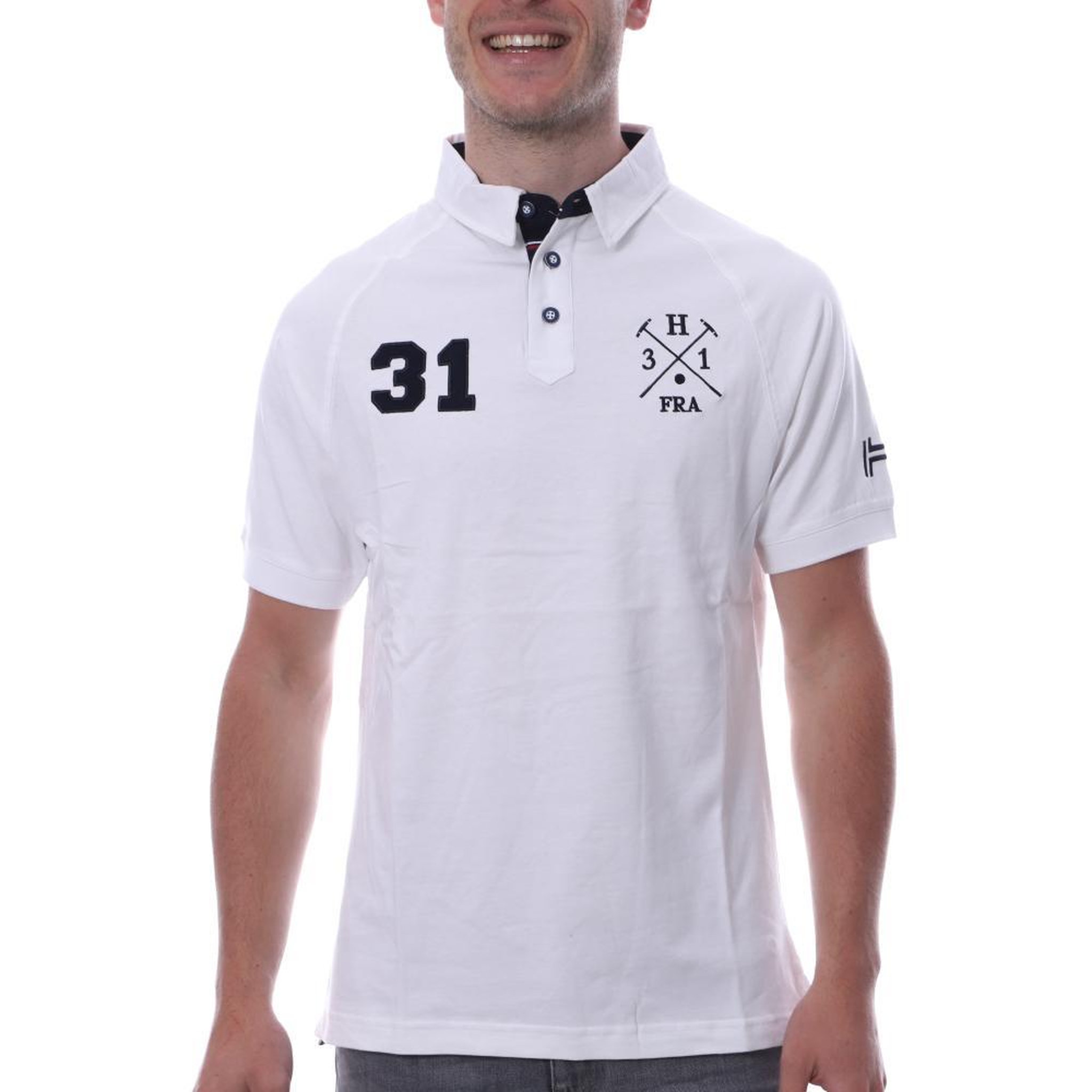 Voir la diapositive 1 : HUNGARIA Polo blanc homme Hungaria Sport Style