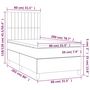 Voir la diapositive 6 : VIDAXL Sommier a lattes de lit avec matelas Gris clair 80x200 cm Tissu
