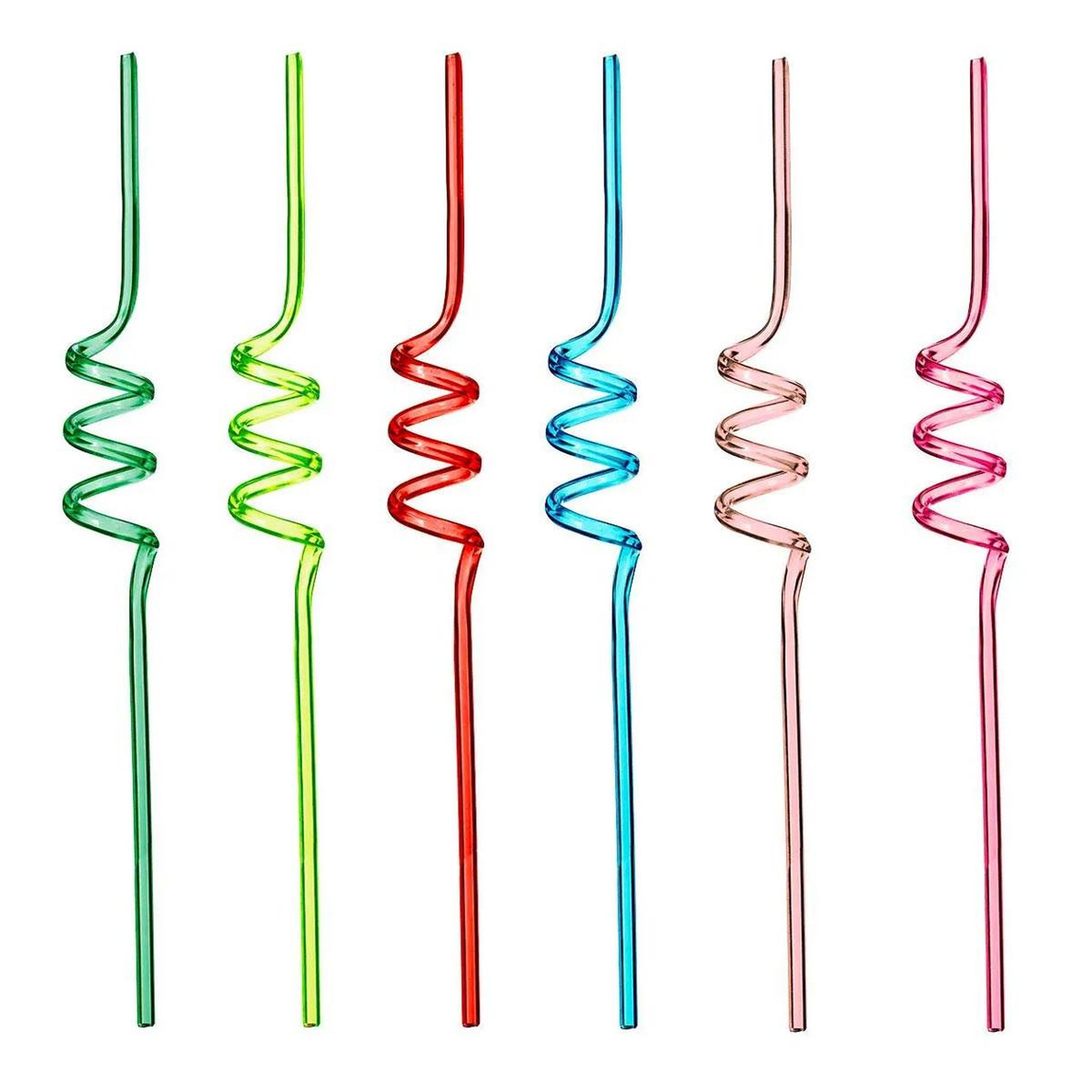 FIVE Lot de 6 pailles  tourbillon  24cm multicolore