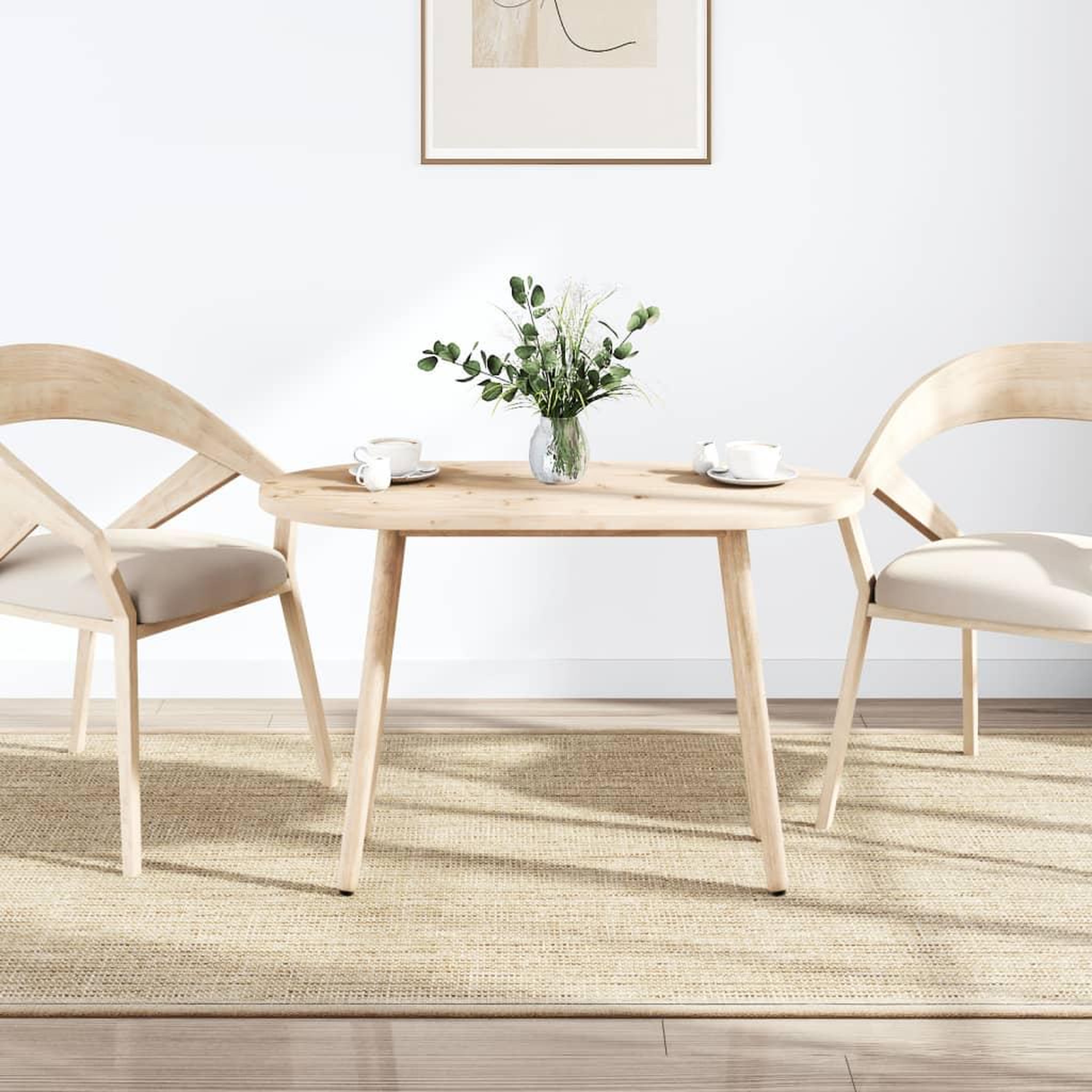 Voir la diapositive 2 : VIDAXL Dessus de table 110x55x2,5 cm bois de pin massif ovale