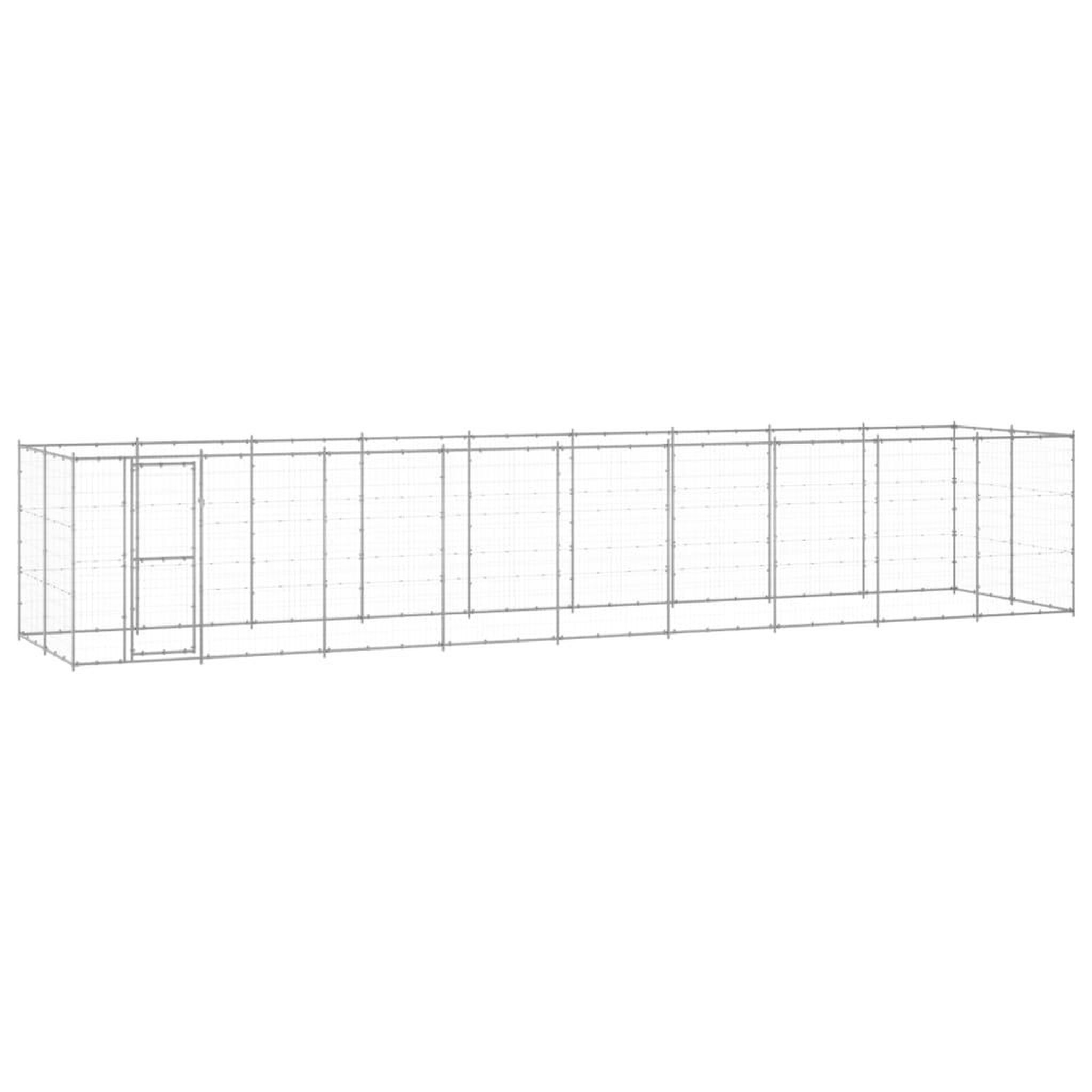 VIDAXL Chenil exterieur Acier galvanise 21,78 m²